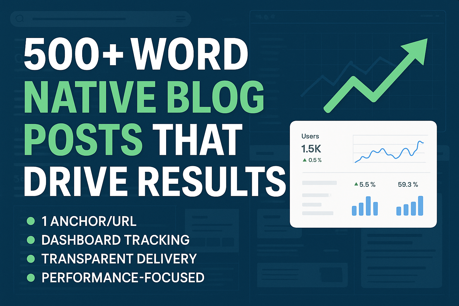 What You Get: 500+ word native blog; 1 anchor/URL; track in dashboard
Why It Works: Designed to drive results with simple, transparent delivery.
Perfect For: Businesses that value performance and clarity.
Includes: Service fulfillment and reporting..

Make eye catching and high converting 