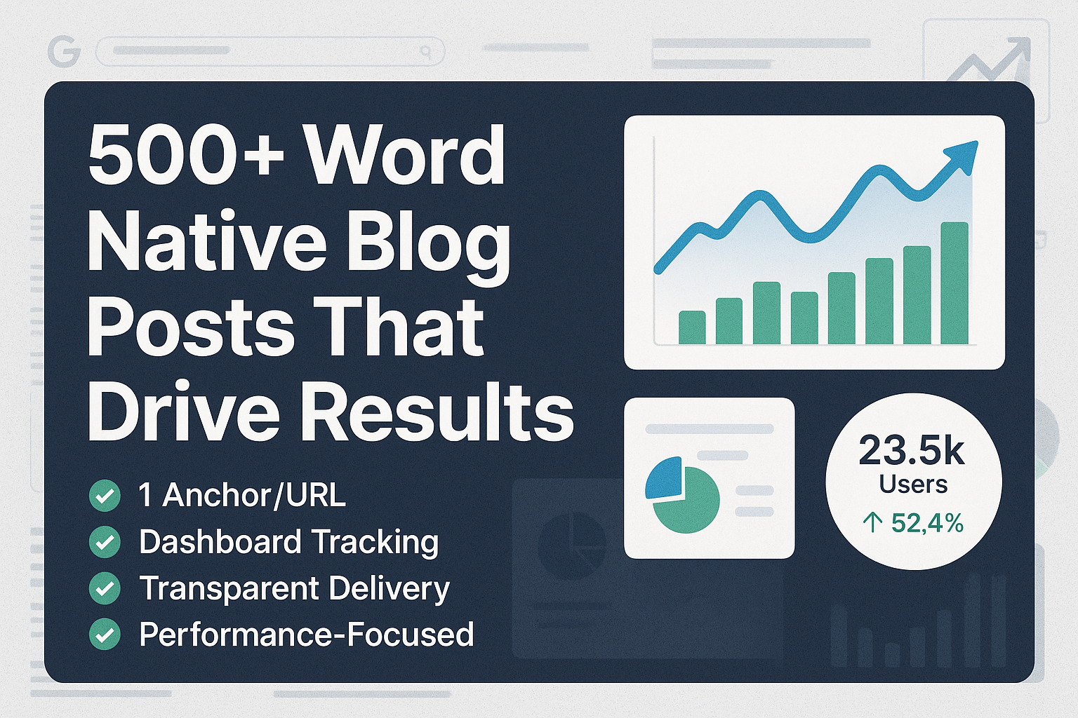 What You Get: 500+ word native blog; 1 anchor/URL; track in dashboard
Why It Works: Designed to drive results with simple, transparent delivery.
Perfect For: Businesses that value performance and clarity.
Includes: Service fulfillment and reporting..

Make eye catching and high converting 