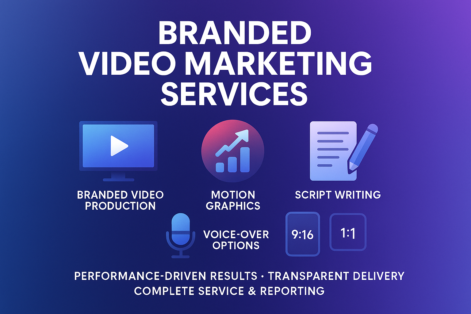 What You Get: Branded video; motion graphics; script; VO option; 9:16 &amp; 1:1
Why It Works: Designed to drive results with simple, transparent delivery.
Perfect For: Businesses that value performance and clarity.
Includes: Service fulfillment and reporting..

My eye catching and high converting 