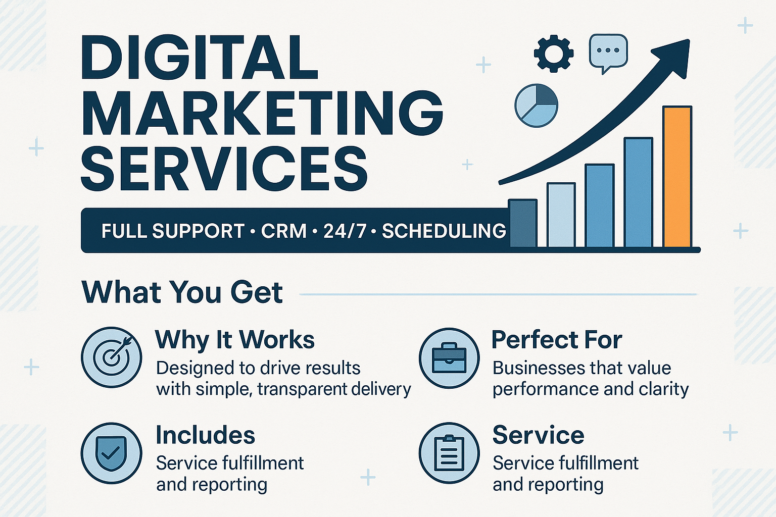 What You Get: Full support; CRM; 24/7; scheduling
Why It Works: Designed to drive results with simple, transparent delivery.
Perfect For: Businesses that value performance and clarity.
Includes: Service fulfillment and reporting..

make eye catching and high converting 