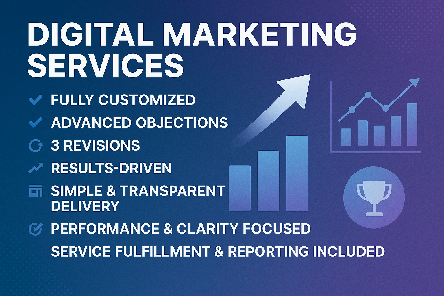 What You Get: Fully customized; advanced objections; 3 revisions
Why It Works: Designed to drive results with simple, transparent delivery.
Perfect For: Businesses that value performance and clarity.
Includes: Service fulfillment and reporting.

Make eye catching and high converting