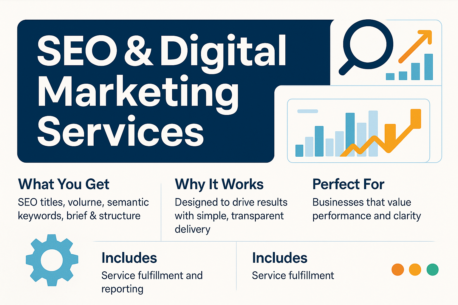 What You Get: SEO titles; volume; semantic keywords; brief &amp; structure
Why It Works: Designed to drive results with simple, transparent delivery.
Perfect For: Businesses that value performance and clarity.
Includes: Service fulfillment and reporting..

Make eye catching and high converting 